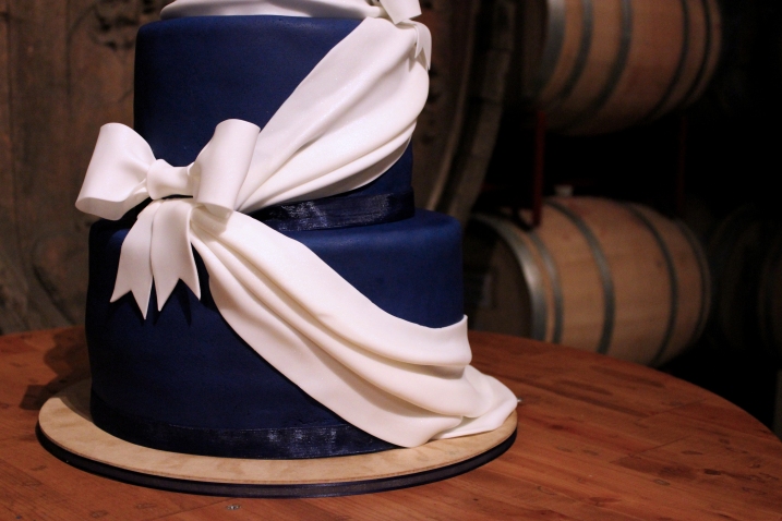 Navy Blue Sash Cake | Petal and Posie Cakes